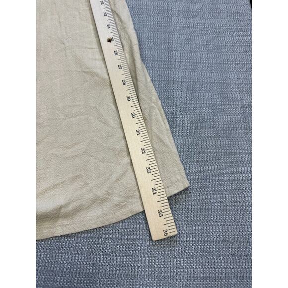 Anrabess Jumpsuit Small Tan Single Shoulder Wide Leg Coastal Linen One Shoulder - Picture 7 of 9